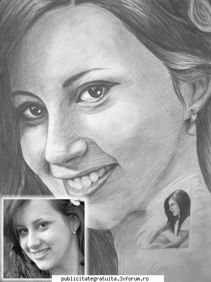 deoarece un portret va fi mereu un cadou reusit, te pot ajuta cu un portret in creion dupa