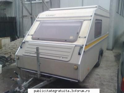 vand rulota kip  de 2-3 pers,an proprie 498 kg,
 cu toate pliabila, bucatarie cu aragaz, chiuveta,